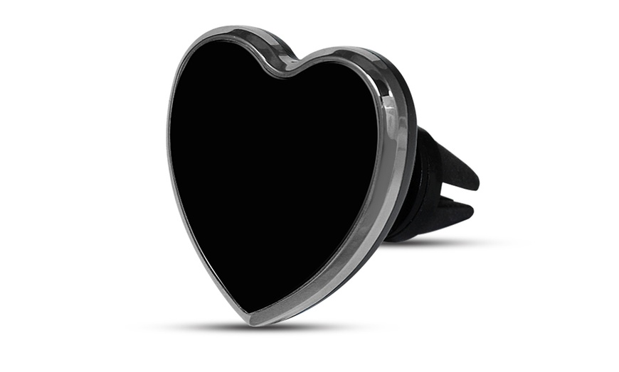 Image 7: One, Two or Three Heart-Shaped Car Magnet Phone Holders