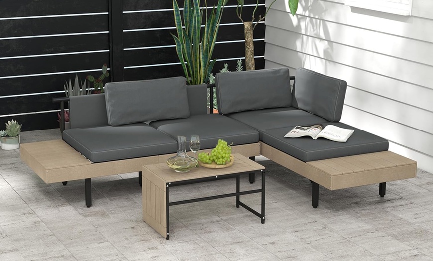 Image 1: Outsunny Three-Piece Garden Furniture Set