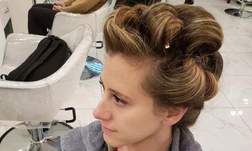 Haircut with Blowout, Touch-up or Balayage with Treatment or More
