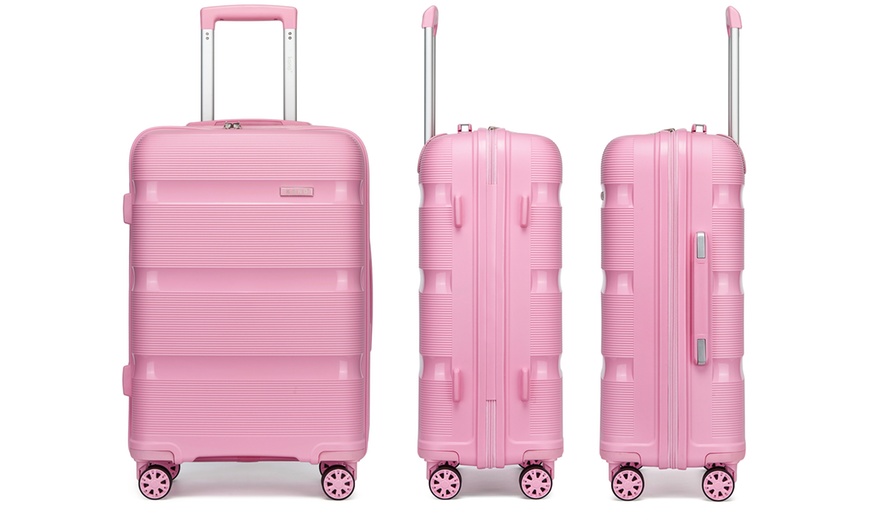 Image 11: KONO One or Four Piece Colorful PP Hard Shell Suitcase With TSA Lock