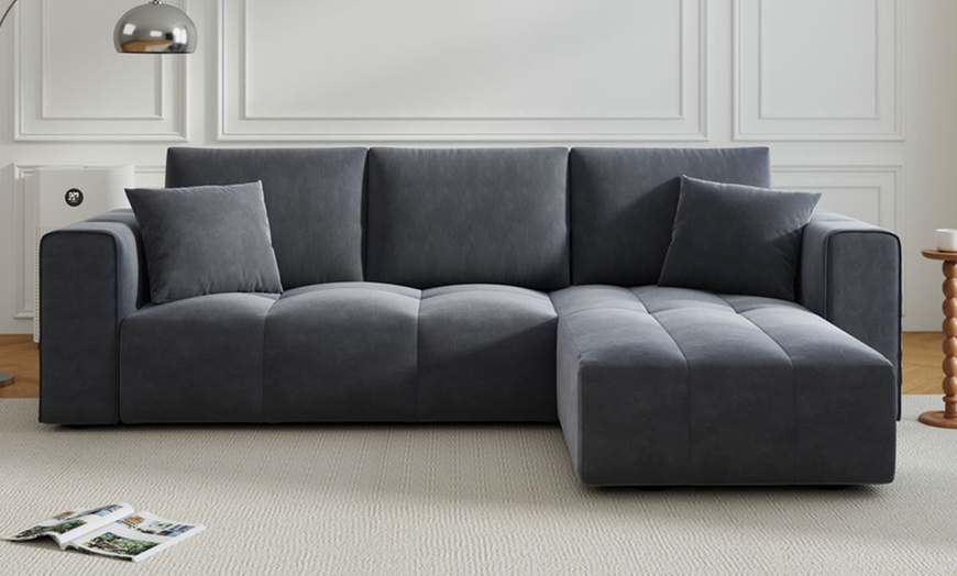 Image 10: Canapé d'angle convertible 4 places avec coffre, Worthing, Kocoon