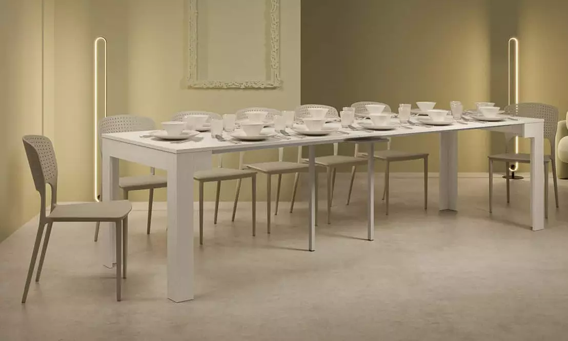 Mesa consola extensible Bora con 3 o 5 extensiones