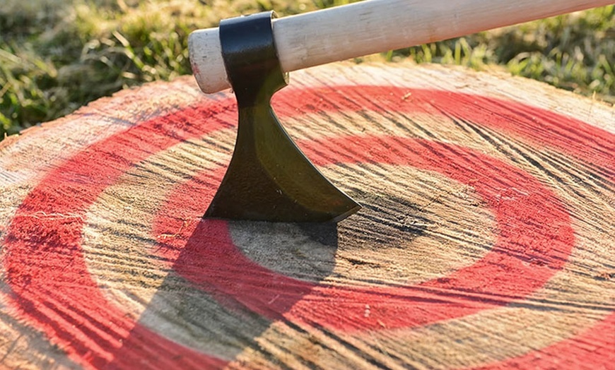 Image 3: Axe Throwing Experience at Forest Fitness NI