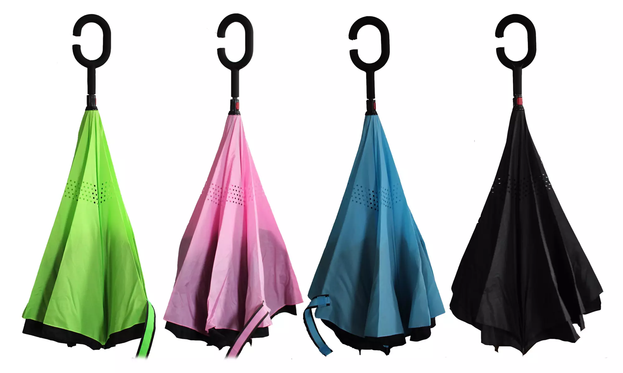 Zummy C-Handle Double-Layer Windproof Reverse Folding Smart Umbrella