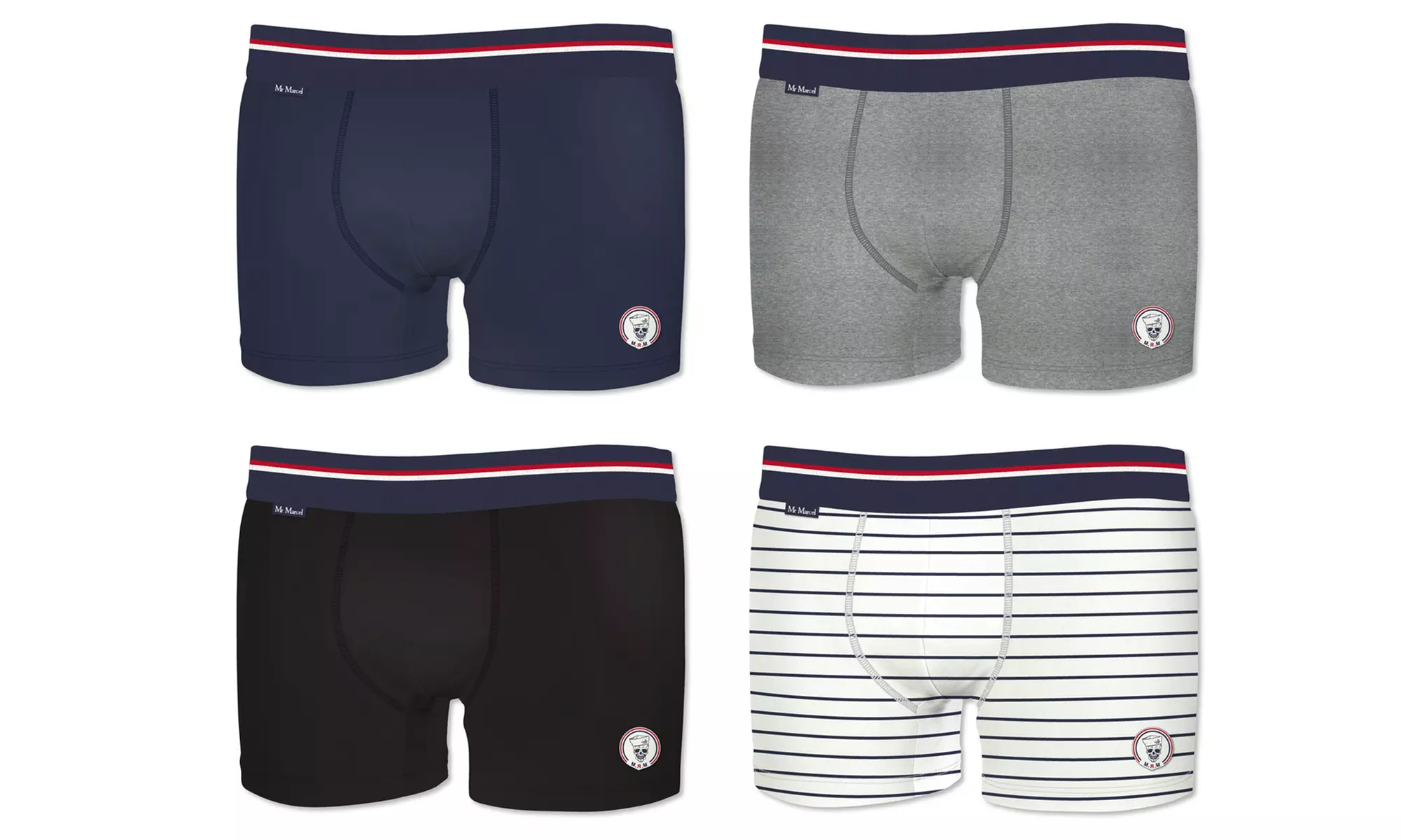 Pack de 4 boxers homme de la marque Mister Marcel multicolore - Primary Image