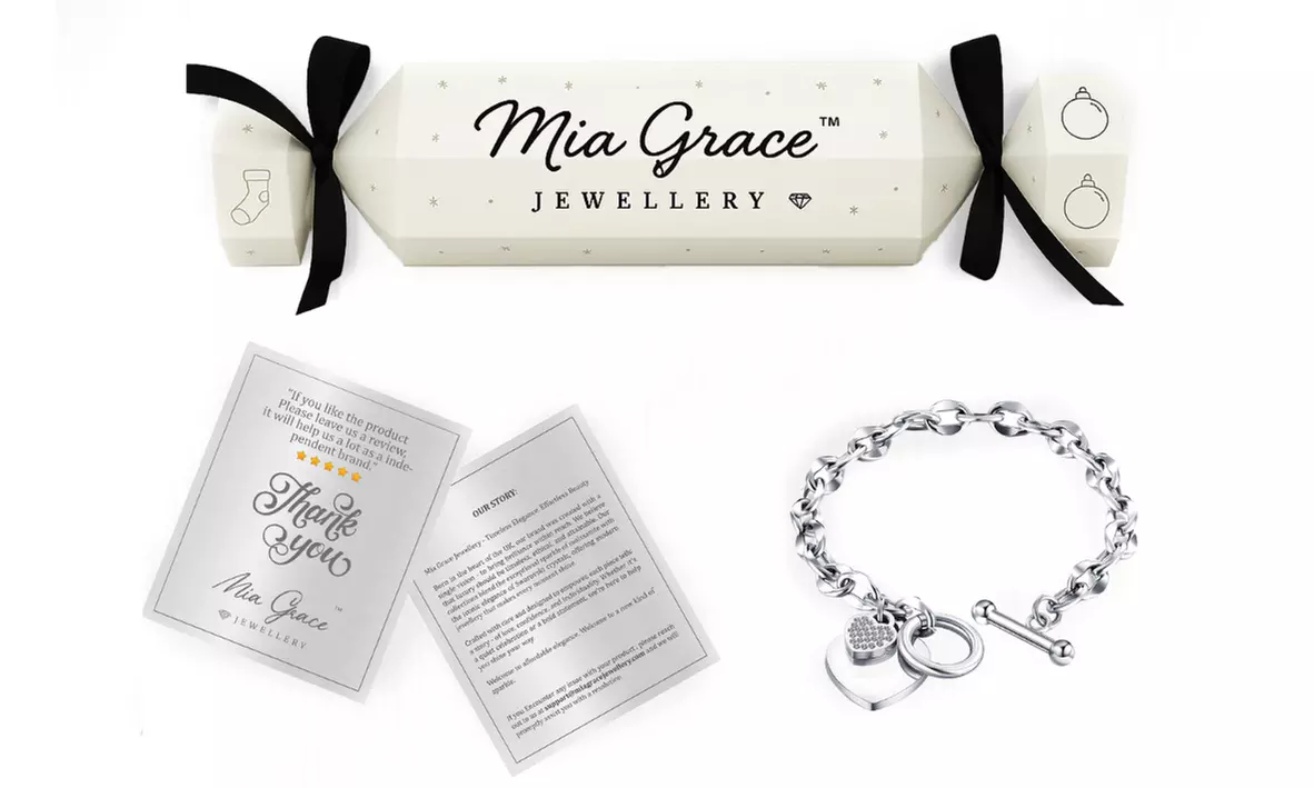 Heart Toggle Bracelet with 25 Crystals from Swarovski - Christmas Gift Packaging