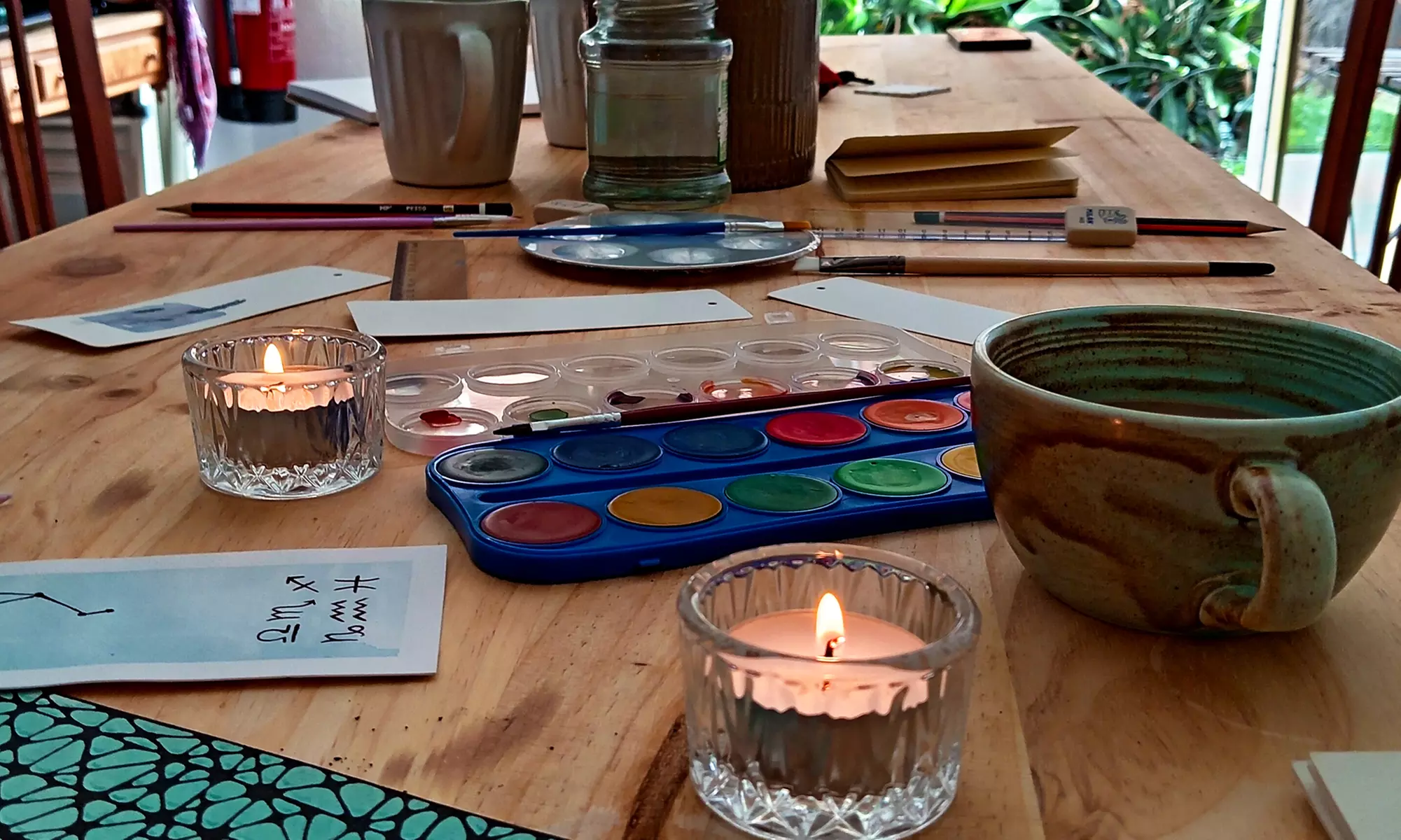 Taller de acuarela de 2h con picoteo para 1, 2 o 4 personas