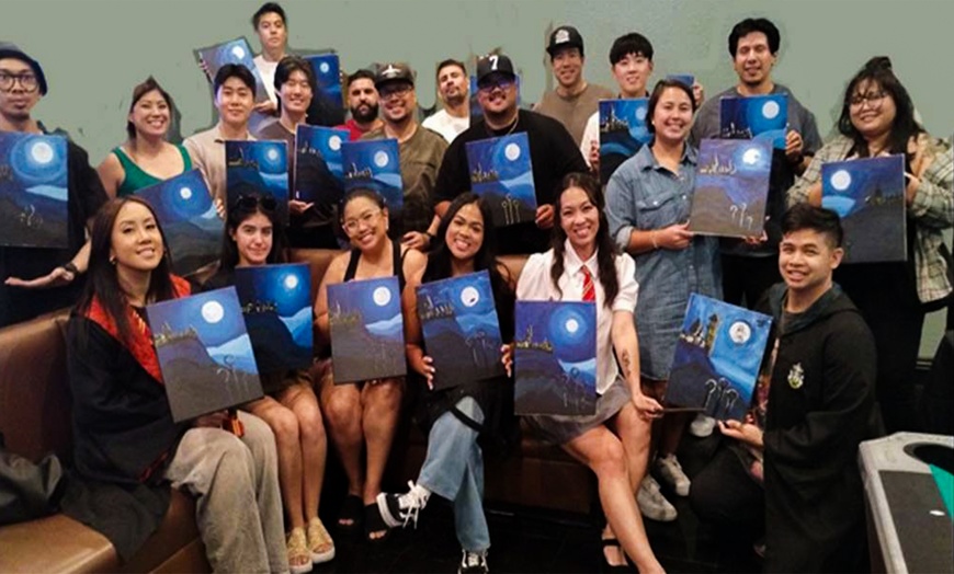 Image 4: Host a Private "Paint and Sip" Party at Home or a Local Venue