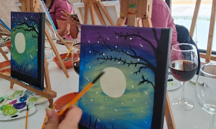 Para 1 persona: experiencia creativa de taller de pintura con vino ilimitado - El Taller de Frida