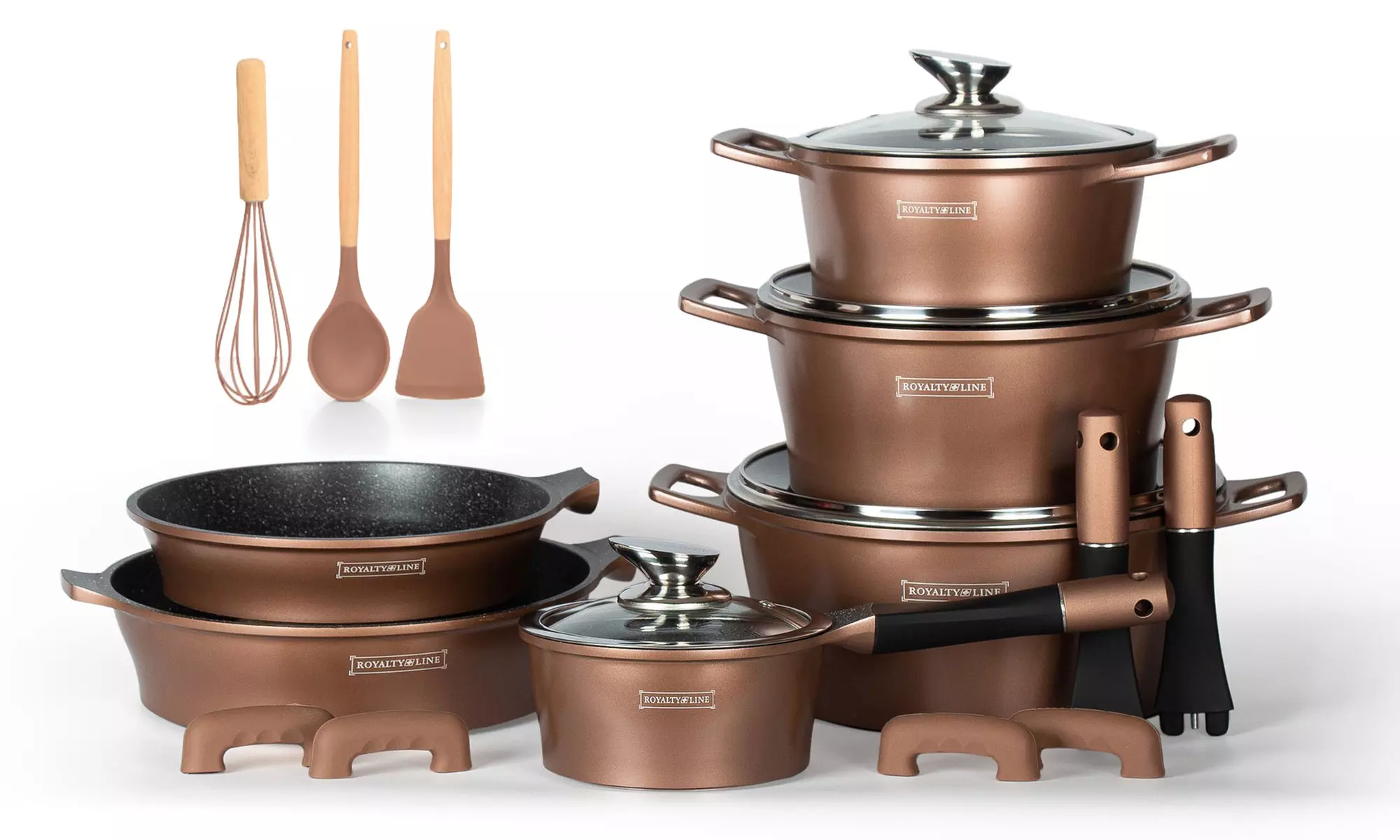 Batterie de cuisine 17 pièces en aluminium de Royalty Line