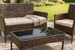 Ensemble de jardin 4 places "Salou" en résine tressée de Kocoon marron et coussins beige, livraison offerte - Second Medium