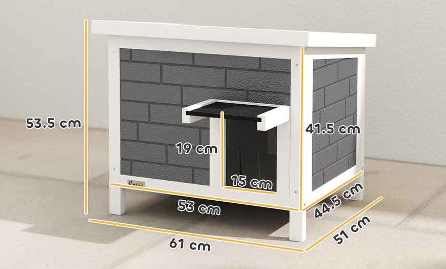 Image 5: Pawhut Insulated Outdoor Cat House 