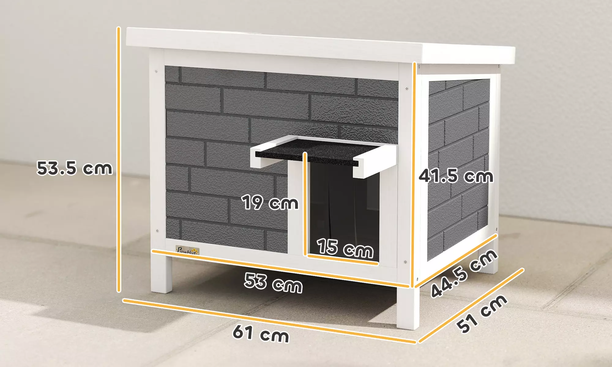Pawhut Insulated Outdoor Cat House with Raised Floor and Weatherproof Roof - Image 5