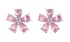 Sterling Silver Pink Flower Studs with Crystals from Swarovski