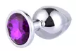 Stainless Steel Jeweled Anal Plugs Stimulation Toys Stopper Multi Color - Second Medium
