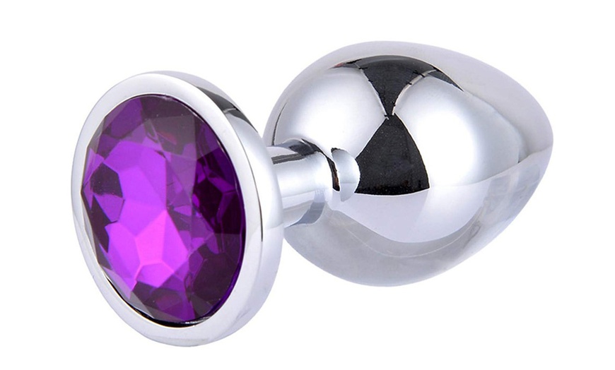 Image 4: Stainless Steel Jeweled Anal Plugs Stimulation Toys Stopper Multi Color