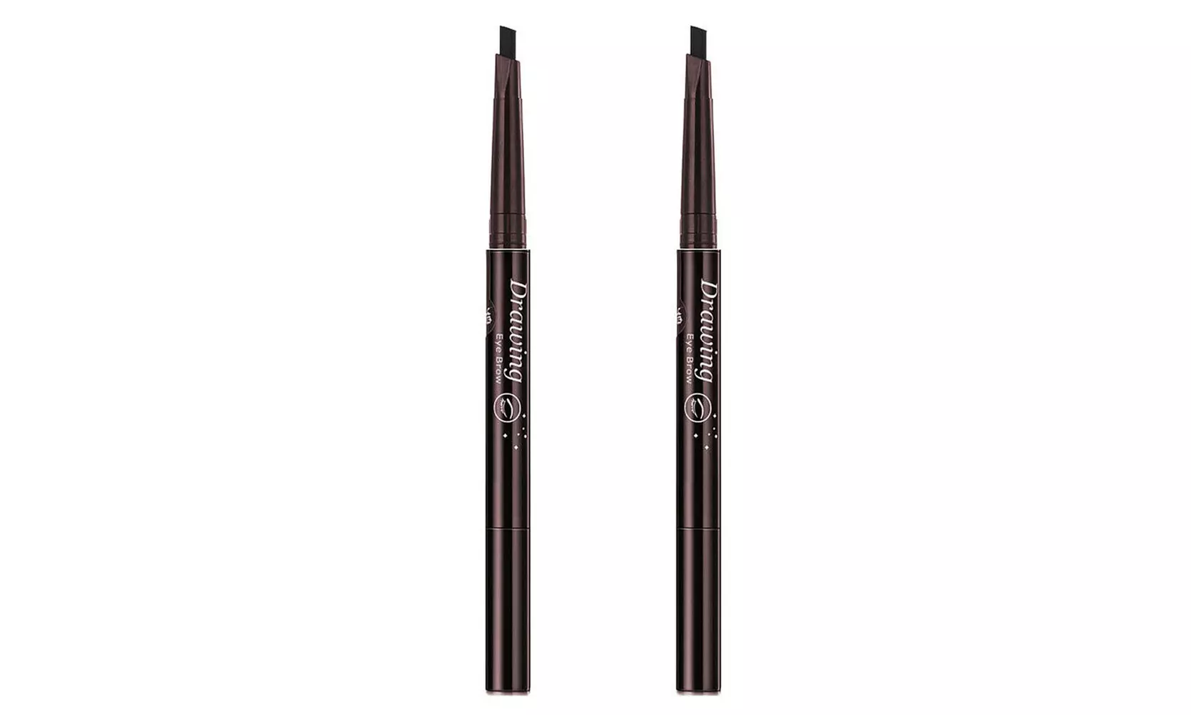 2 Pack Eyebrow Pencil Retractable Slant Tip with Brush Double-end Waterproof