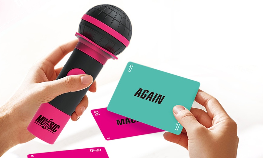 Image 5: Microphone Karaoke Party Board Game Card Set