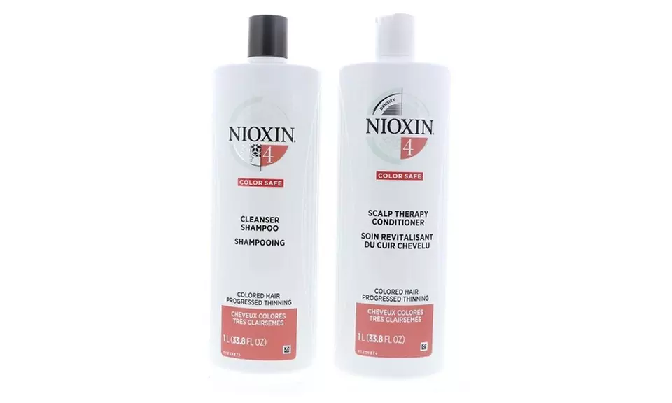 Nioxin Cleanser Shampoo and Scalp Therapy Conditioner Liter 33.8 oz Set Combo