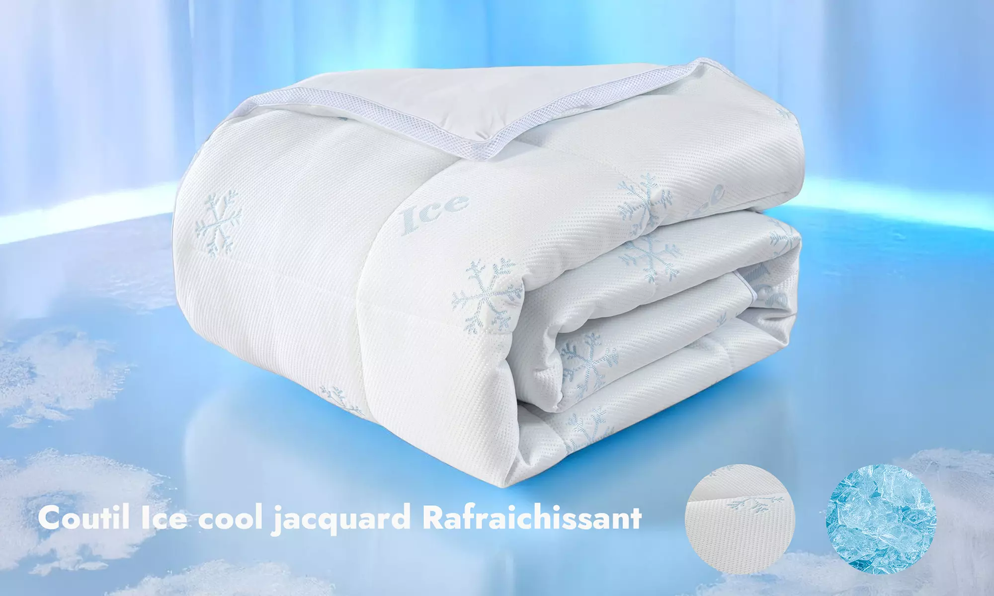 Couette 100% microfibre, fibres "Ice Cool" rafraîchissantes