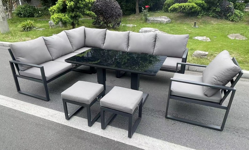 Image 1: Nine-Seater Aluminium Outdoor Furniture Set