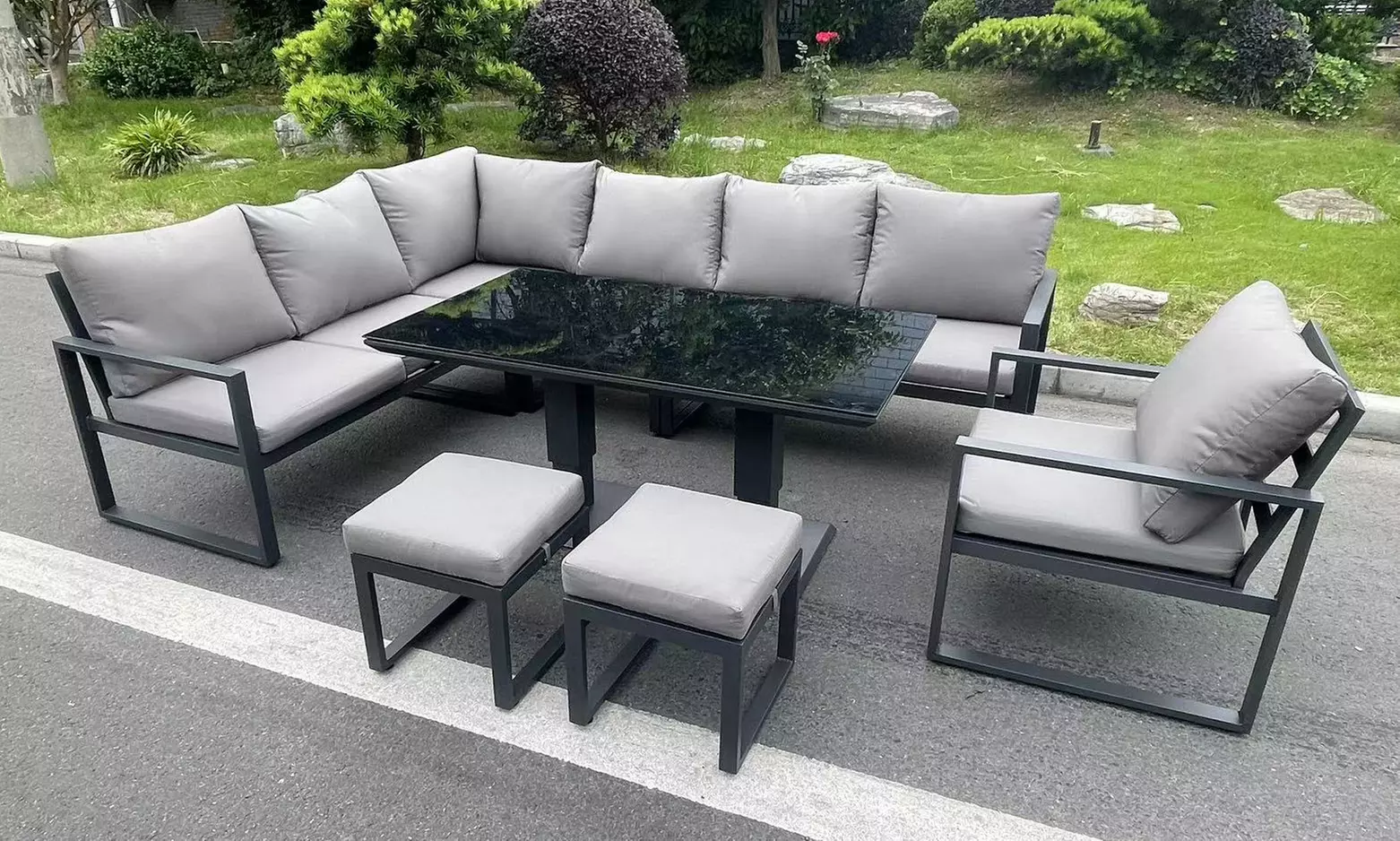 Nine-Seater Aluminium Outdoor Furniture Set - Primary Image