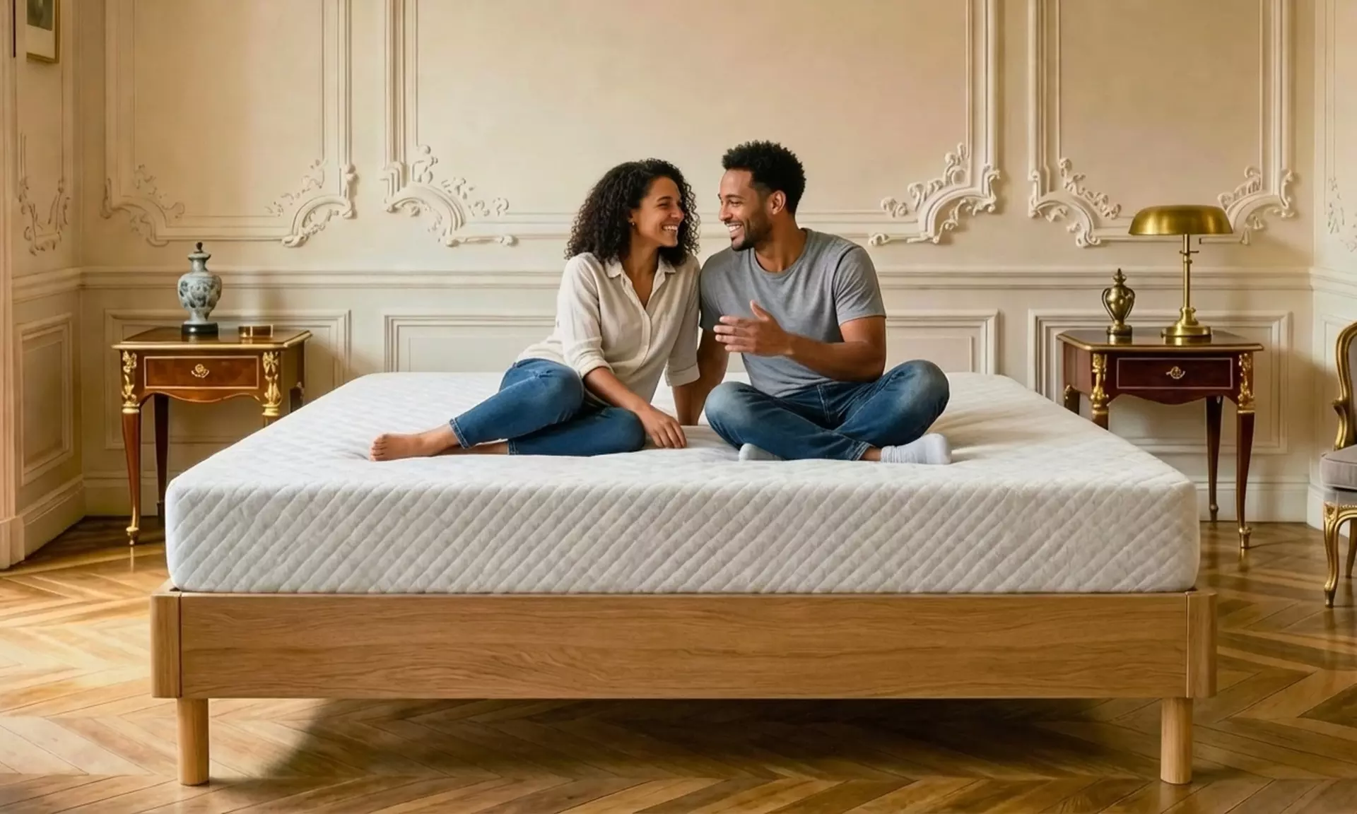 Base letto a doghe in legno di abete