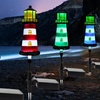 Image 2: One, Two or Four Solar Powered Lighthouse Shaped Garden Lights
