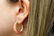 Italian 925 Sterling Silver Greek Key Hoop Earrings - Second Medium