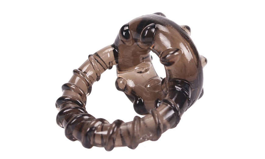 Image 1: Thread C Rings Soft Silicone Floating Point Delay Dejaculation