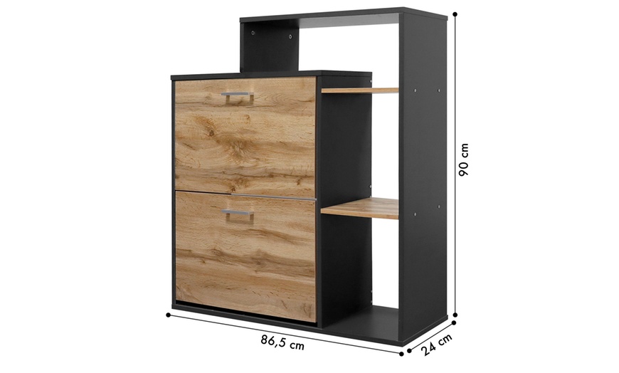 Image 18: Scarpiera in legno con mensola