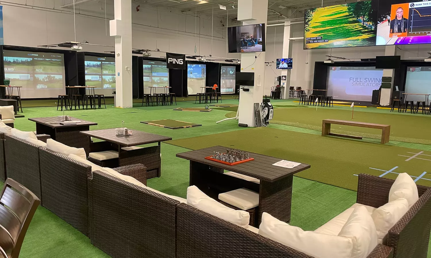 Golf Simulator Bay Rent/Driving Range for 1/2 Adults/Individual Golf