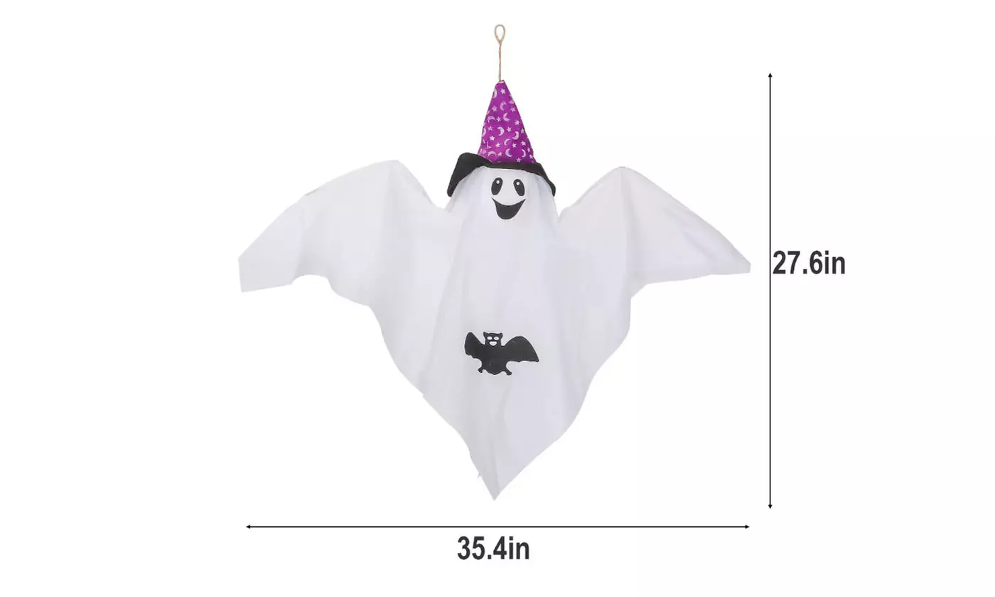 2PCS Large Halloween Hanging Ghost Windsocks Outdoor Yard Decoration