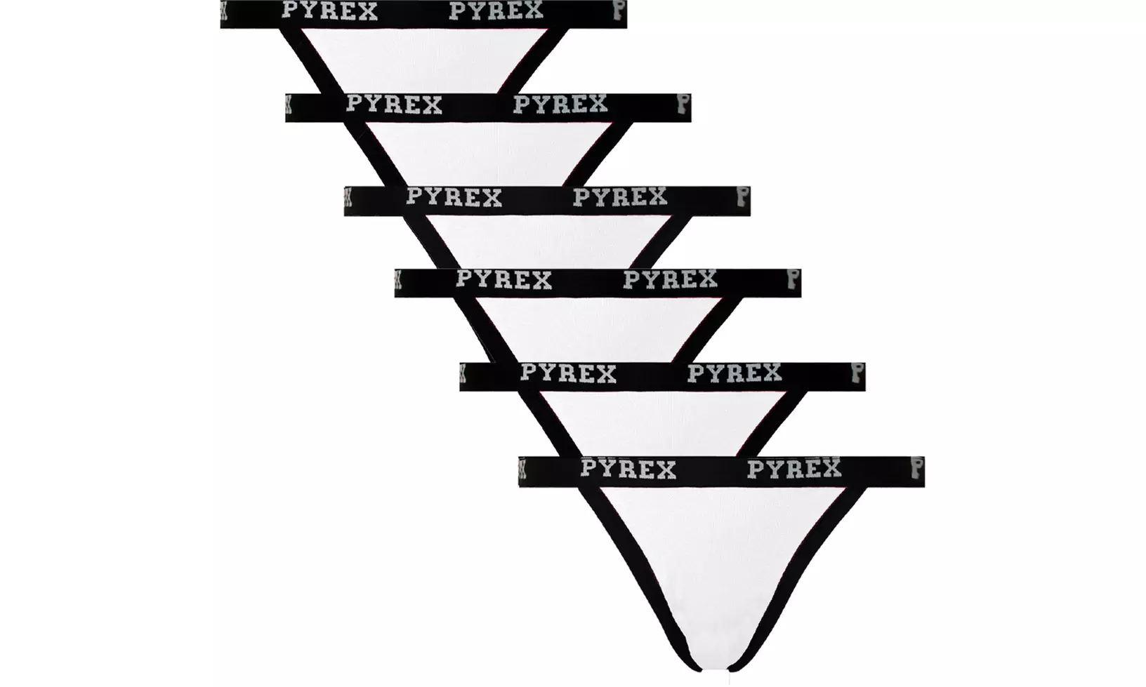 Pack di 3 o 6 tanga o perizoma in cotone bielastico Pyrex