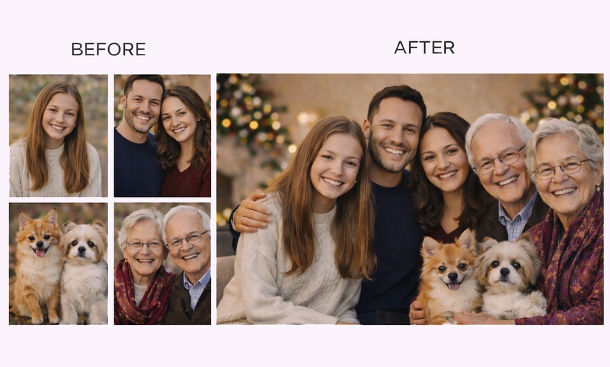 Image 11: Create One Image: Custom Digital Family Photo Merge– Add People /Pets
