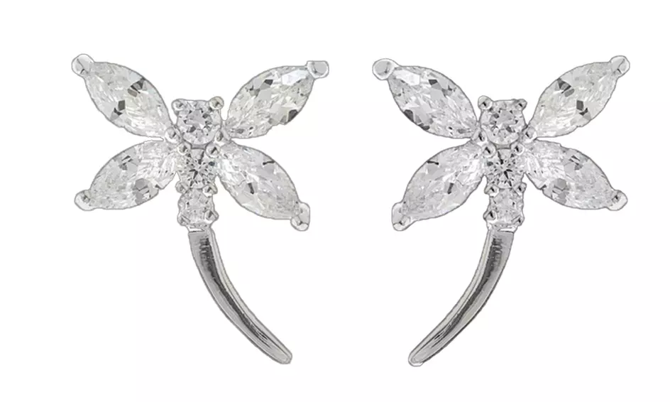 Solid sterling Silver Dragonfly Earrings