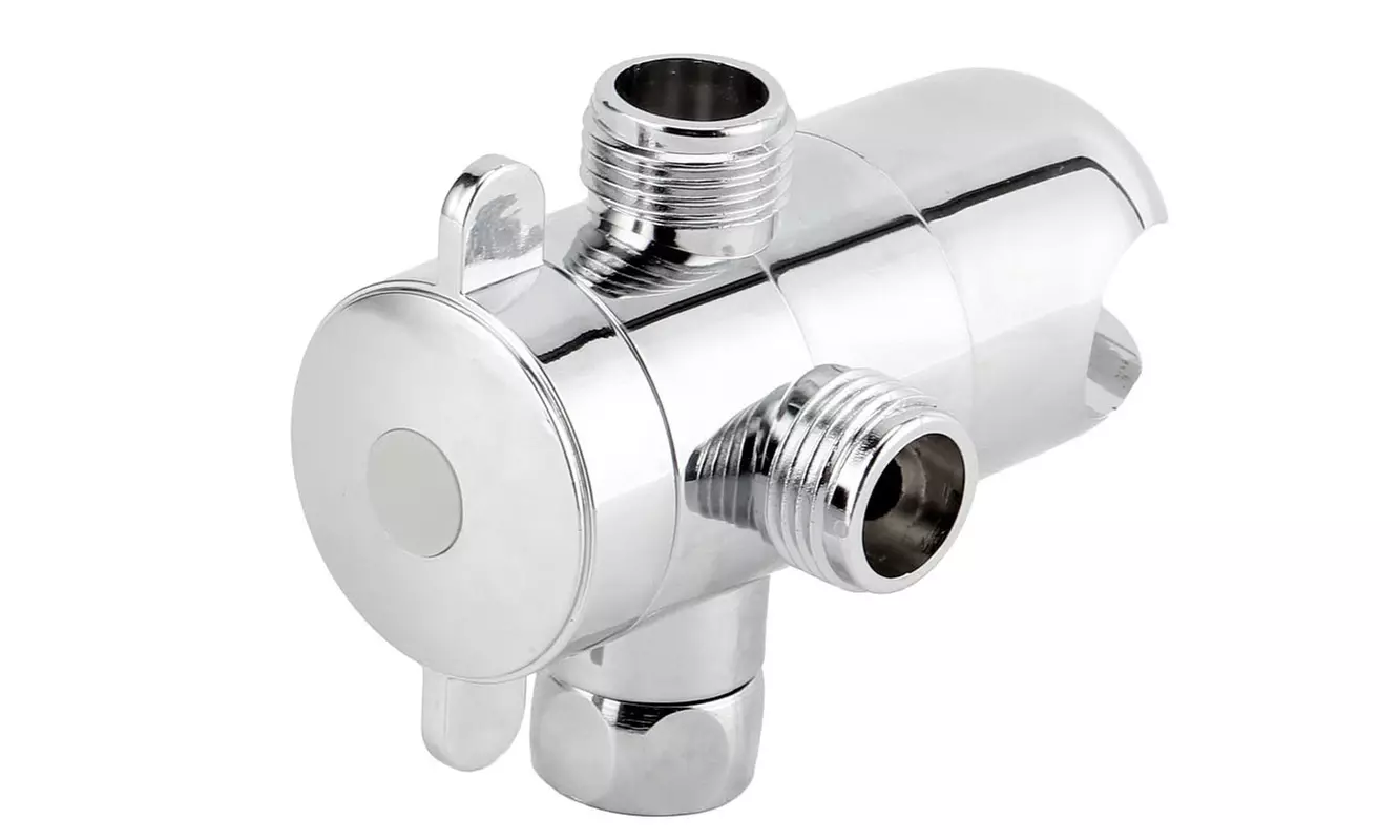 ABS Bathroom Shower Head Diverter 3-Way Valve Sprayer Arm Mount Water Separator