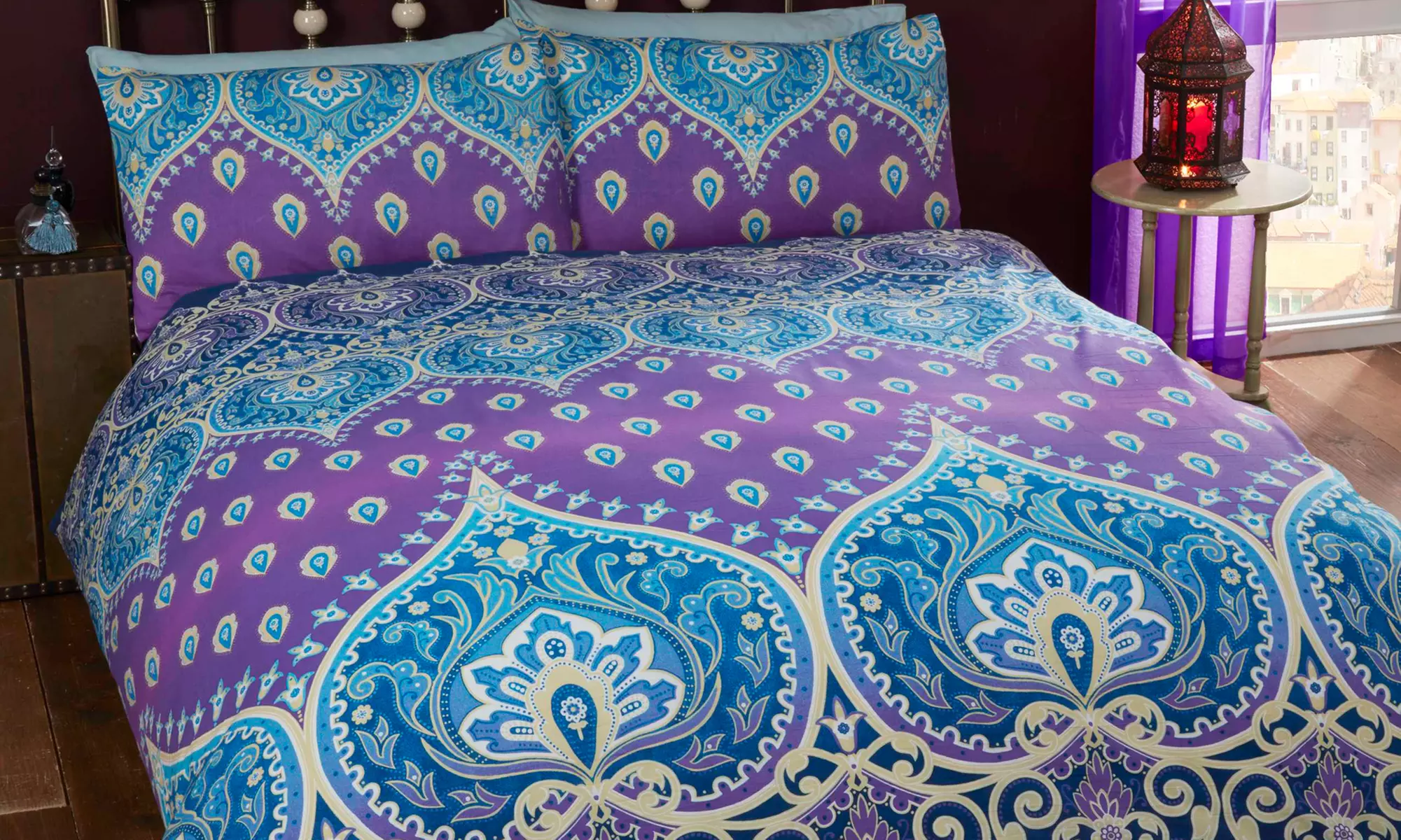Exotic Printed Duvet Set: Mandala Print, Soft-Touch Polycotton Bedding