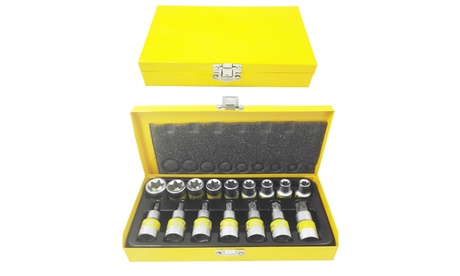 Kit di chiavi a bussola torx tipo millerighe da 13 pezzi, realizzate in acciaio cromovanadium