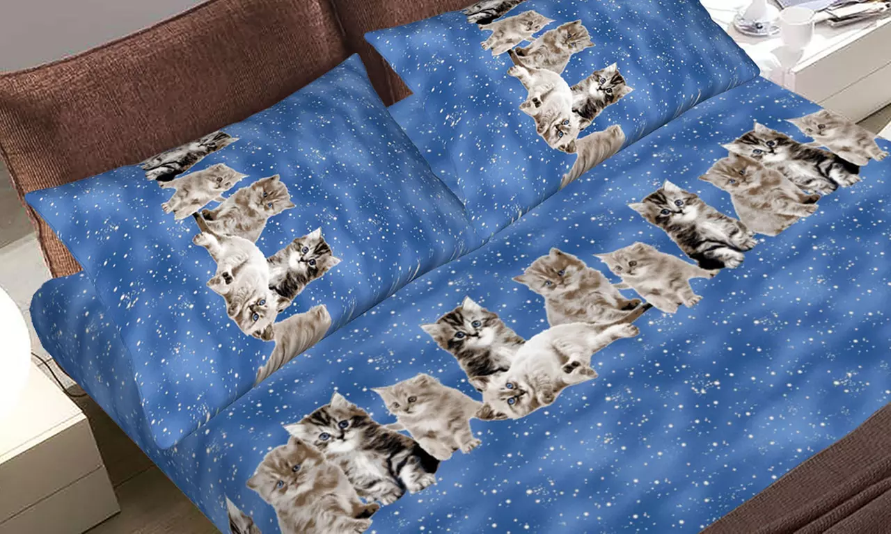 Completo lenzuola matrimoniale con fantasie animali