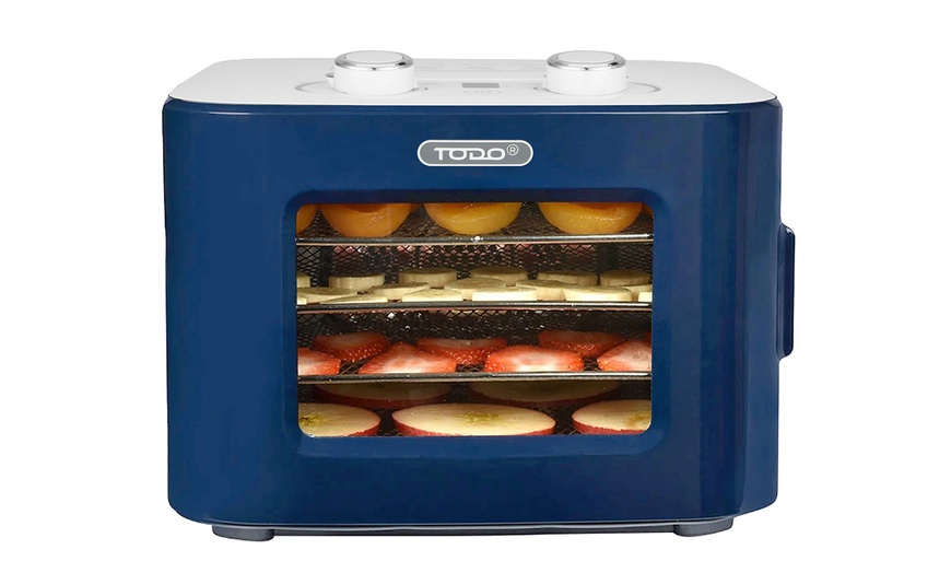 Image 11: TODO 400W Food Dehydrator Stainless Steel Interior in Navy or White