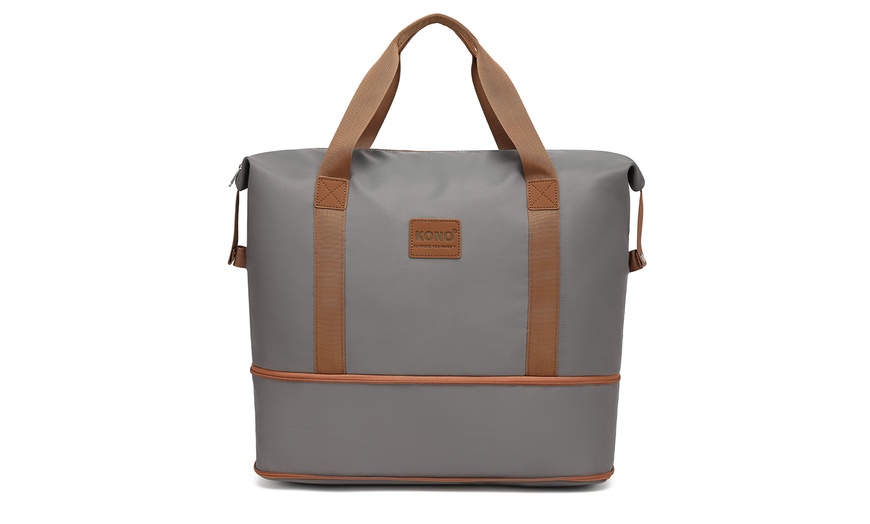 Image 6: Ensemble valise, sac de voyage et pochette gris et marron