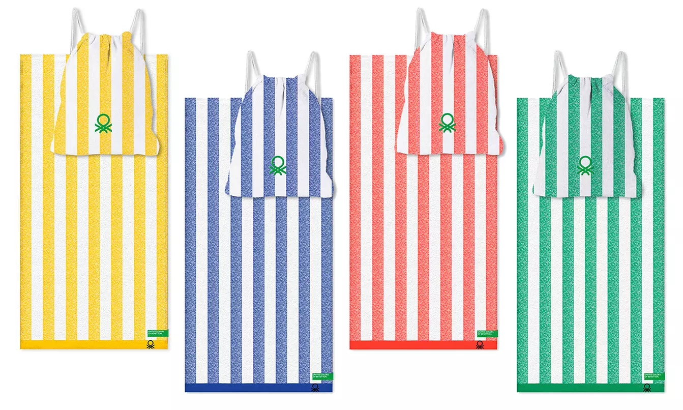 Set toalla 90x160 cm y bolsa Benetton 100% algodón - Primary Image