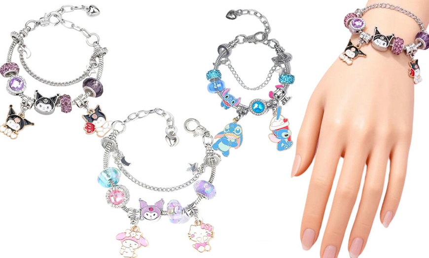 Image 1: Beaded Adjustable Anime-Inspired Bracelet