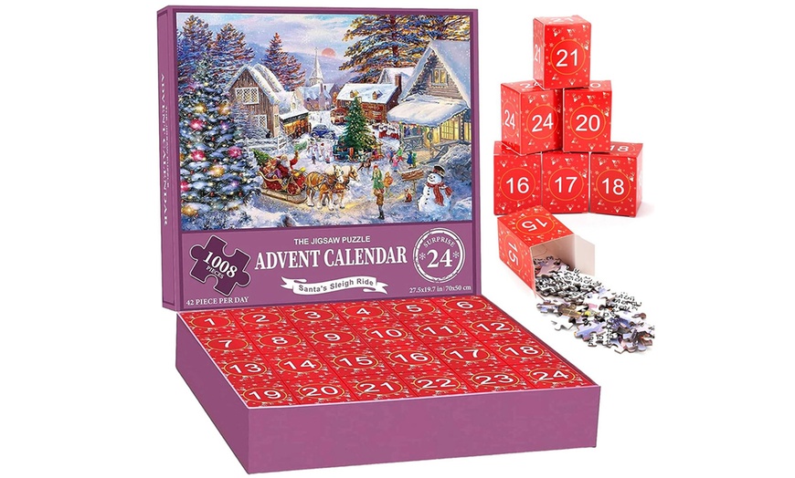 Image 1: 24 Days Christmas Advent Calendar Puzzles