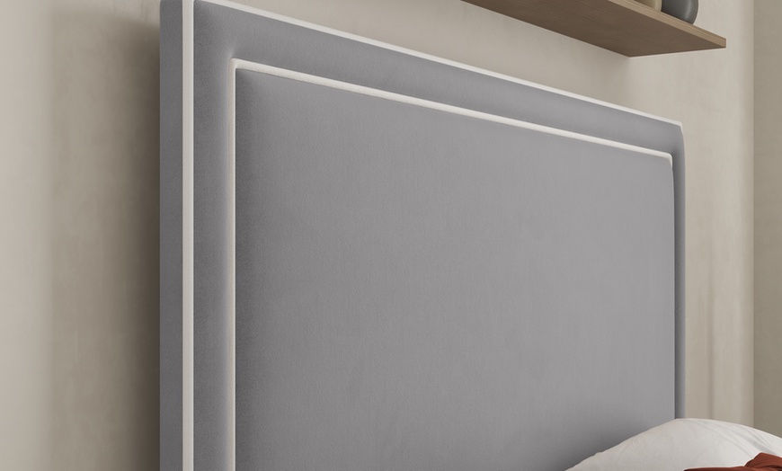 Image 8: DS Living Verona Pipping Upholstered Bed 