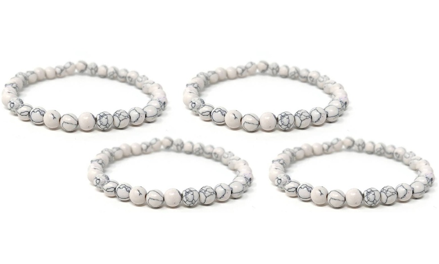 Image 3: 1, 2 ou 4 bracelets en howlite blanche