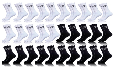 Set da 30 paia di calze Umbro, disponibili in 2 colori e varie misure
