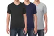 3-Pack Men's Short Sleeve V-Neck Cotton-Stretch Tee (S-2XL) - Second Medium