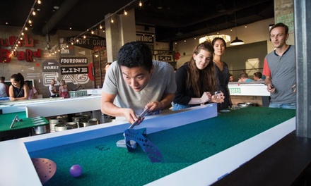 One Round of Mini Golf, Duffleboard, and a Drink and Free Glass for 2 - Flatstick Pub South Lake Union